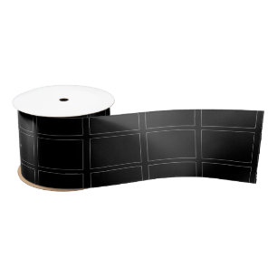 Sophisticated White Frame Rectangles Geometry Satin Ribbon