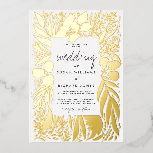 Sophisticated white gold foliage floral wedding