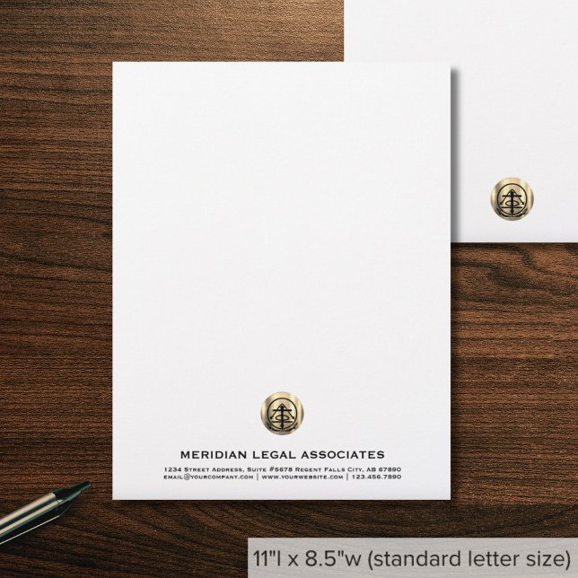 Sophisticated White Gold Seal Letterhead (Creator Uploaded)