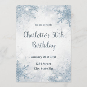 Sophisticated Winter 50th Birthday Invitation