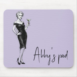 Sophisticated Woman With Martini Mouse Pad