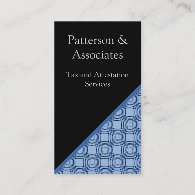 Sophistication Business Card, Bold Blue Card (Front)