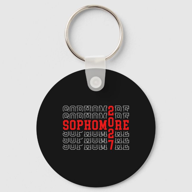 Sophomore 2027 Back To School First Day Of 10th Gr Key Ring (Front)