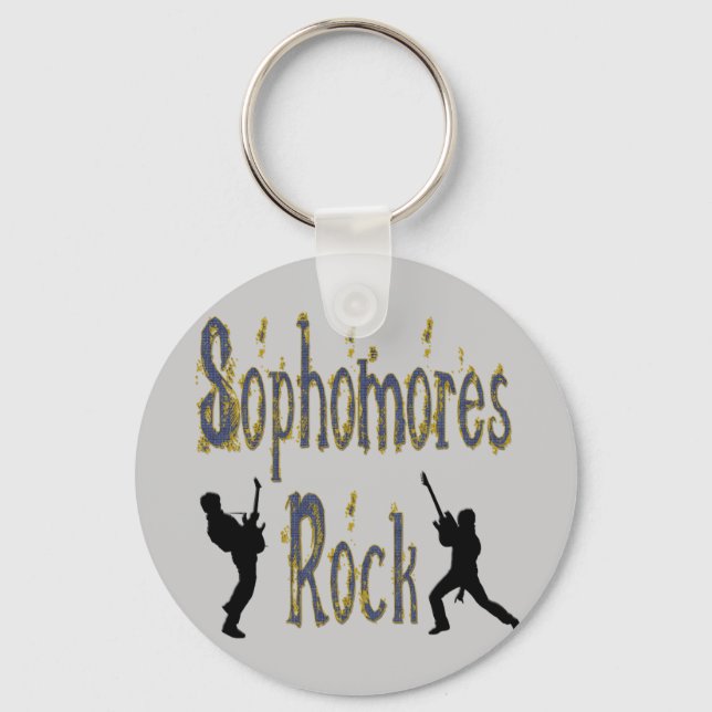 Sophomores Rock - Guitar Players Key Ring (Front)