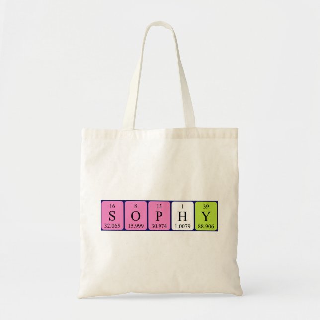 Sophy periodic table name tote bag (Front)