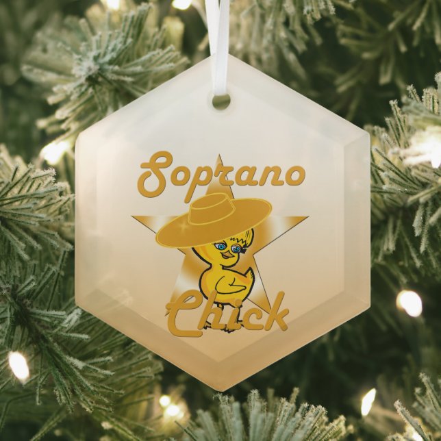 Soprano Chick #10 Glass Tree Decoration (Insitu)