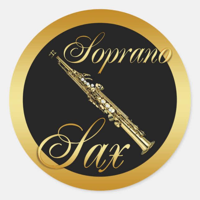 SOPRANO SAXOPHONE CLASSIC ROUND STICKER (Front)