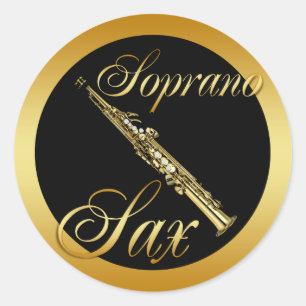 SOPRANO SAXOPHONE CLASSIC ROUND STICKER