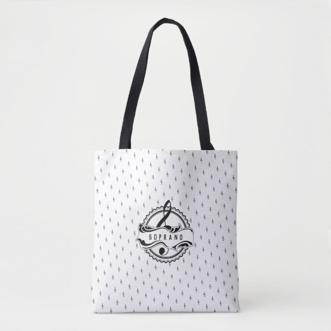 Soprano Singer Musical Note Tote Bag (Front)