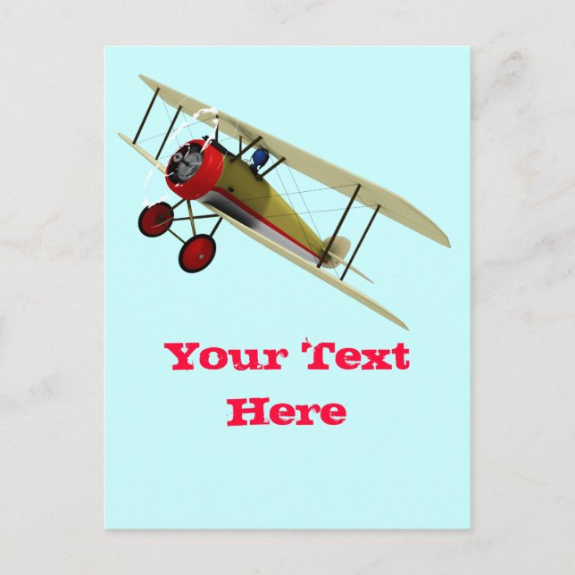 Sopwith Camel and Pilot Postcard (Front)