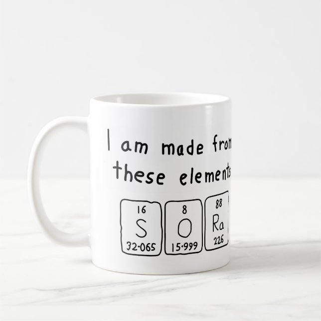 Sora periodic table name mug (Left)