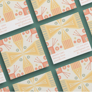 Sorbet Geometric Chic Modern Unique Square Business Card