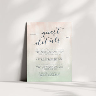 Sorbet Watercolor Pastel Guest Details Card