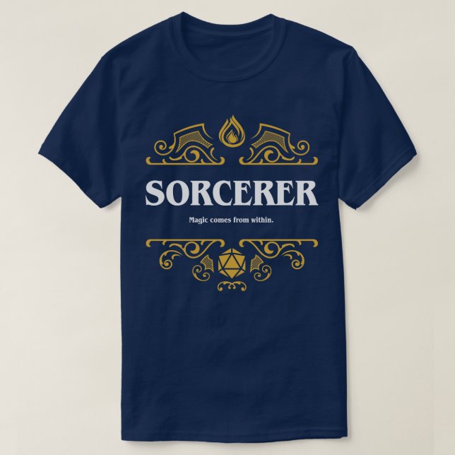 Sorcerer Class Tabletop RPG Gaming T-Shirt (Design Front)
