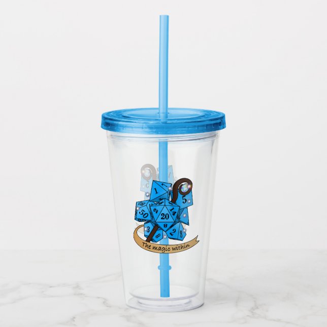 Sorcerer Dice Design Acrylic Tumbler (Front)
