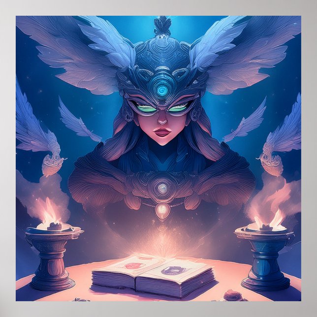 Sorceress  Getting Ready To Cast Spell Poster (Front)