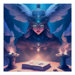 Sorceress  Getting Ready To Cast Spell Poster