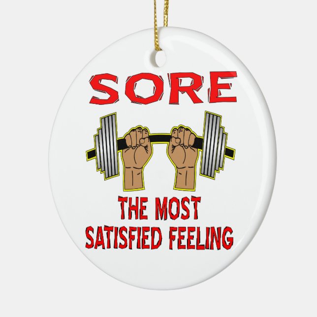 Sore The Most Satisfied Feeling Barbell Ceramic Tree Decoration (Left)