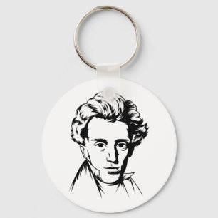 Soren Kierkegaard philosophy existentialist portra Key Ring