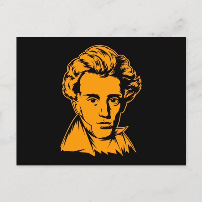 Soren Kierkegaard philosophy existentialist portra Postcard (Front)