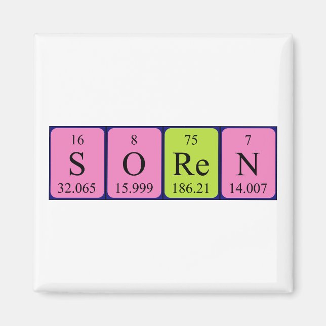 Sören periodic table name magnet (Front)
