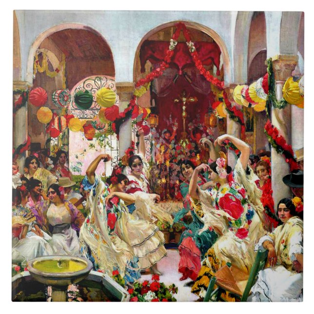 Sorolla painting - Seville, the Dance Tile (Front)
