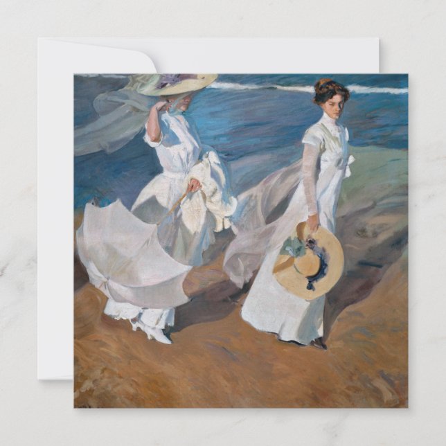 Sorolla Y Bastida - Strolling Along The Seashore Holiday Card (Front)