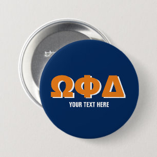 Sorority and fraternity buttons with Greek letters