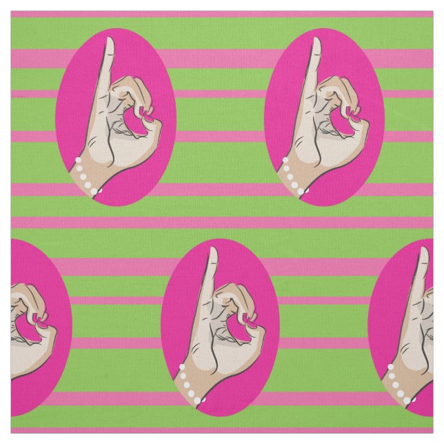 Sorority Life pink and green fabric (Swatch)