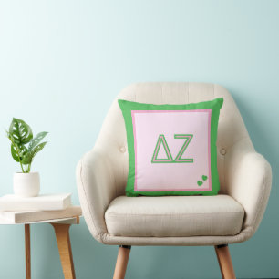 Sorority Monogram Throw Pillows   Delta Zeta