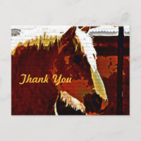 Sorrel Horse In Profile Thank You Postcard