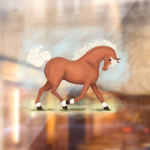 Sorrel Horse With Blaze & Socks Equestrian Decal