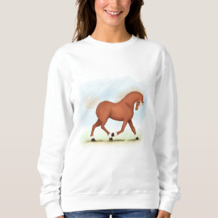 Sorrel Horse With Blaze & Socks Equestrian Sweatshirt