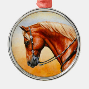 Sorrel Western Pleasure Quarter Horse Metal Tree Decoration