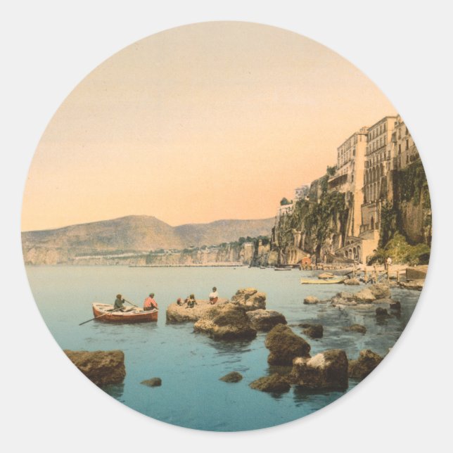 Sorrento by the Sea, Naples, Campania, Italy Classic Round Sticker (Front)