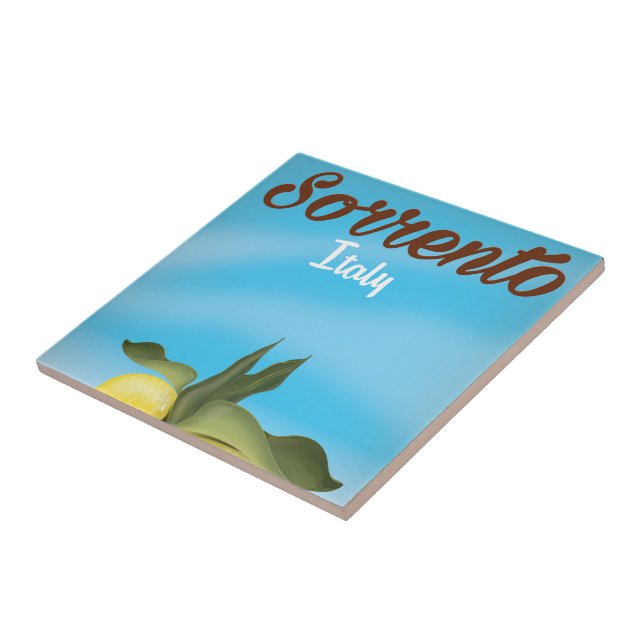 Sorrento Italian vacation travel poster Tile (Side)