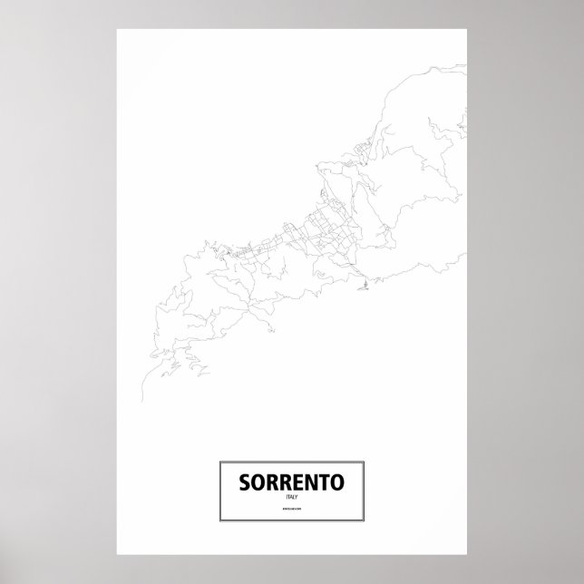 Sorrento, Italy (black on white) Poster (Front)