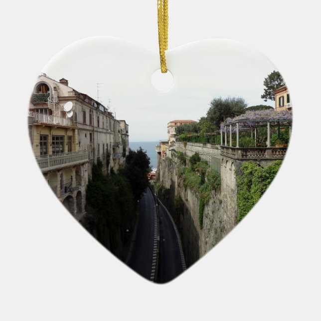 Sorrento, Italy Ceramic Tree Decoration (Front)