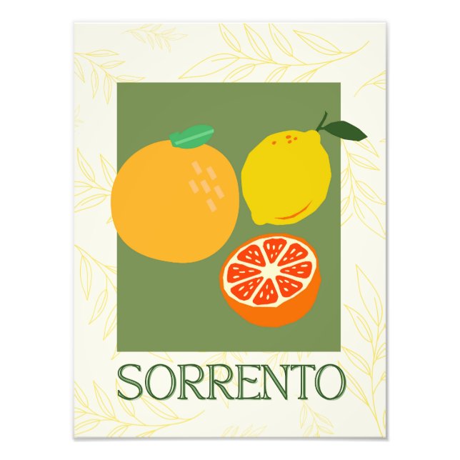 Sorrento Italy Citrus Kitchen Print | Retro (Front)