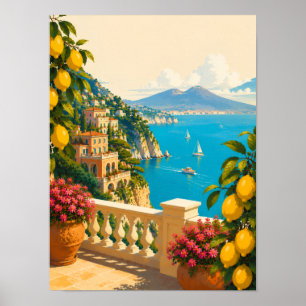 Sorrento Italy Lemons Vintage Travel Poster