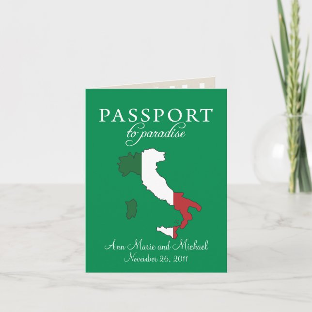 Sorrento Italy Passport Wedding Invitation (Front)