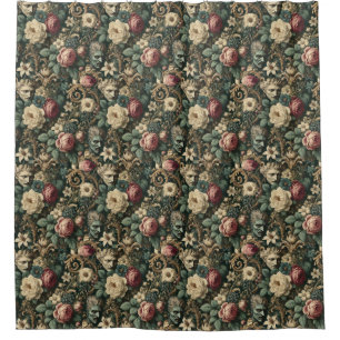 Sorrow in Any Language – Gothic Victorian Floral Shower Curtain