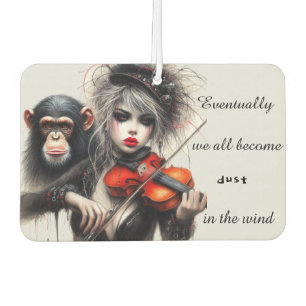 Sorrowful Girl Playing Violin Car Air Freshener