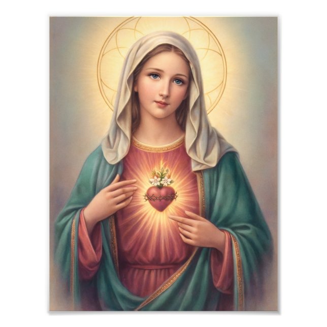 Sorrowful & Immaculate Heart of Mary Catholic Photo Print (Front)