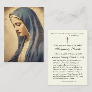 Sorrowful Mother Mary Catholic Funeral Memorial Business Card