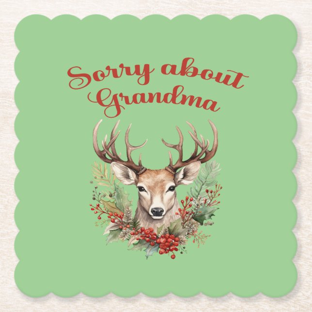 Sorry About Grandma Paper Coasters (Front)