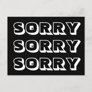 Sorry, black white modern bold postcard
