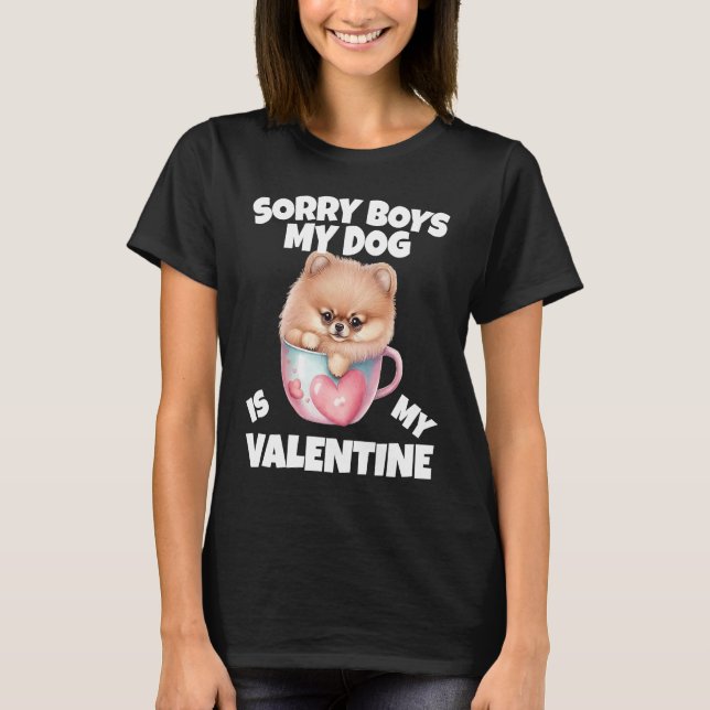 Sorry Boys My Dog Is My Valentine  Dog T-Shirt (Front)