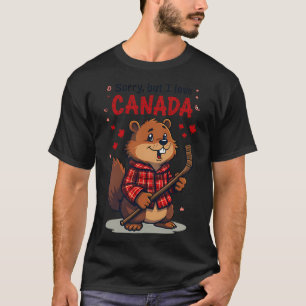 Sorry But I Love Canada Funny Beaver Hockey Maple  T-Shirt
