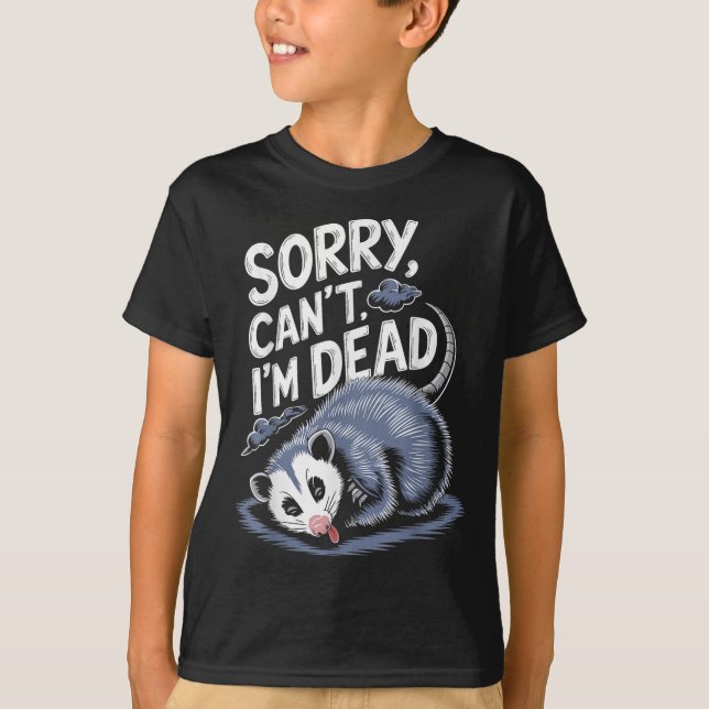 Sorry Can't I'm Dead Funny Ssum Character Playing  T-Shirt (Front)